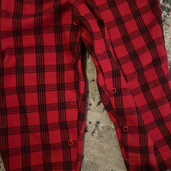 Christmas Plaid Overalls with Embroidery - Picture 3 of 6